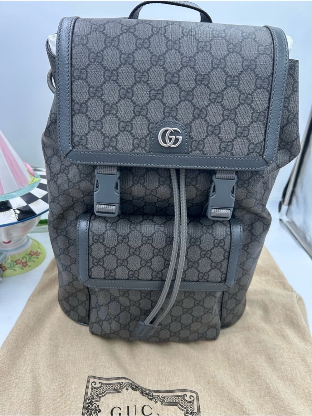 Unisex, Gucci, GG Supreme canvas backpack made in Italy NWT